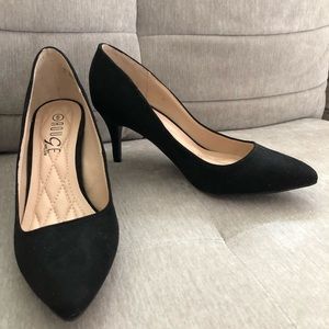 Black suede Kitten Heel Size 6